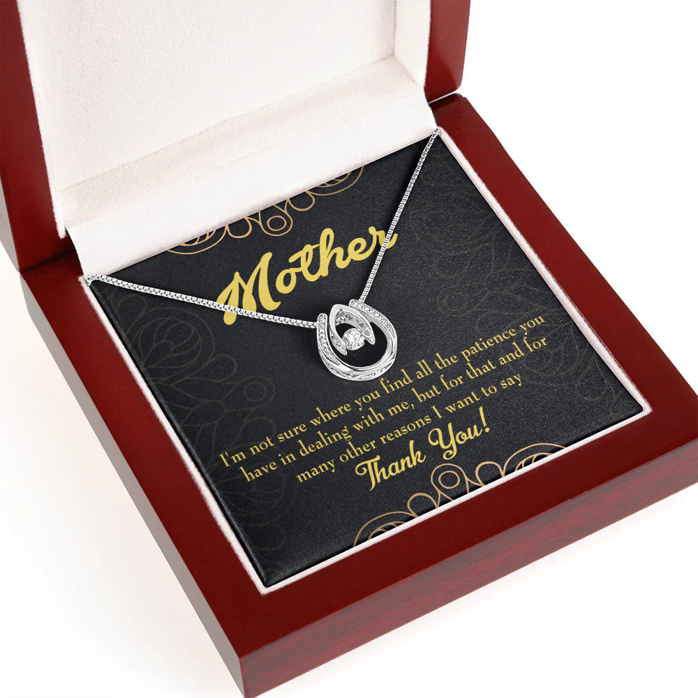 Mother Patience Lucky Horseshoe Necklace Luxury Box